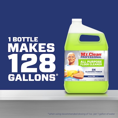 Mr. Clean Professional Liquid Concentrate All Purpose Floor Cleaner, Lemon Scent, 1 Gallon (02621)