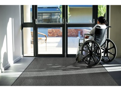 M + A Matting WaterHog Max Diamond Commercial Wiper/Scraper Entrance Floor Mat, 6 x 8.4, Grey Ash (22957368170)