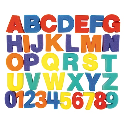 Creativity Street Paint Sponges, Letters & Numbers Set, 3", Assorted Colors, 36 Pieces (PACAC9079)