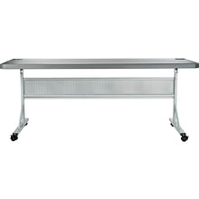 National Public Seating BPFT Flip-N-Store 72 x 24 Rectangular Activity Table, Charcoal Slate (BPFT