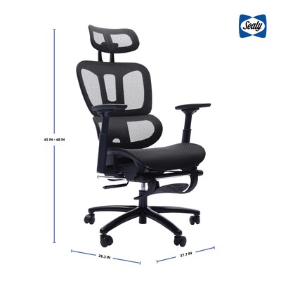 Sealy Posturepedic Astra Mesh Reclining Executive Office Chair, Black (63080)