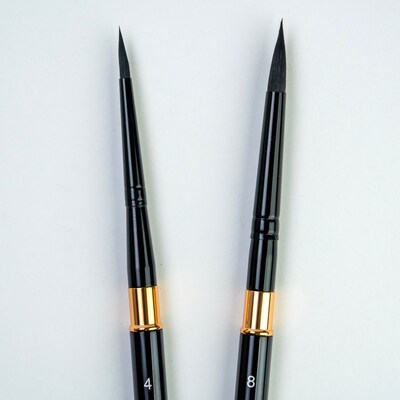 Silver Brush Black Velvet Squirrel Bristle, Large Travel Round Brushes, 2/Pack (SLVBV3061)