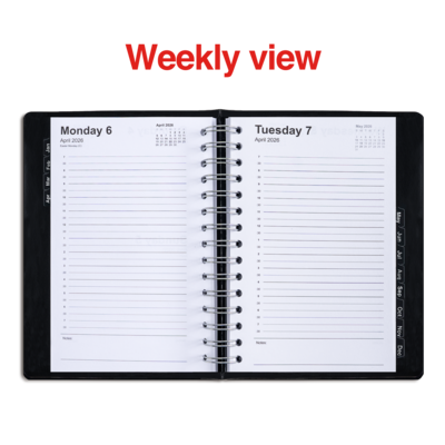 2026 Staples 5" x 8" Daily Appointment Book, Black (ST58452-26)