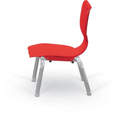 MooreCo 10" Hierarchy Student Chair with 4 Legs, Red/Chrome Base (703673561846)
