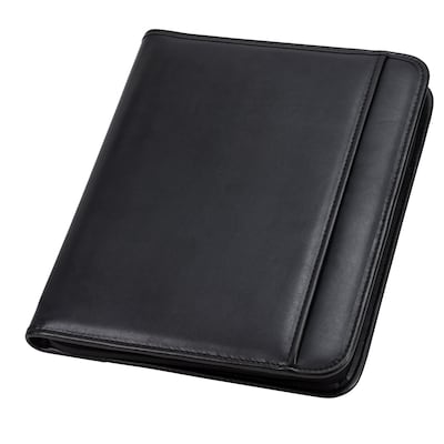 Samsill Professional Leather Padfolio/Notepad, Black (70820)