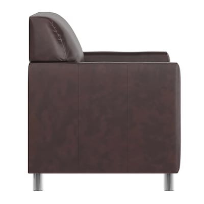 Flash Furniture Hercules Diplomat LeatherSoft Reception Chair, Brown/Chrome Legs (BT8271BNCHR)