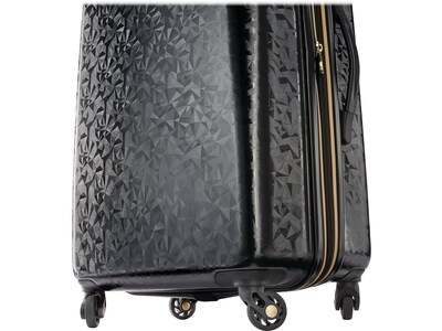 American Tourister Belle Voyage ABS Plastic 4-Wheel Spinner Luggage, Black (127050-1041)