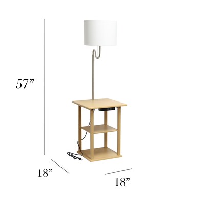 Simple Designs 57" Floor Lamp with Drum Shade, Tan (LF2016-TAN)