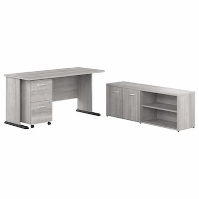 Bush Business Furniture Studio A 60W Computer Desk with Mobile File Cabinet and Low Storage Cabinet