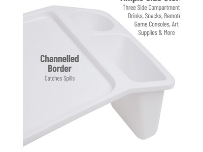 Mind Reader 10.75" x 22.25" Plastic Kids' Lap Desk Activity Tray, White (KIDLAP-WHT)