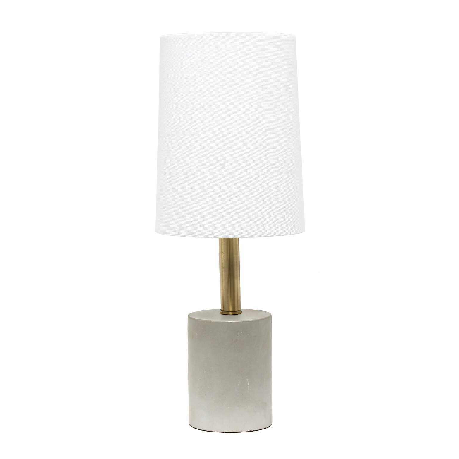 Lalia Home Antique Brass Concrete Table Lamp with Linen Shade, White (LHT-5000-WH)