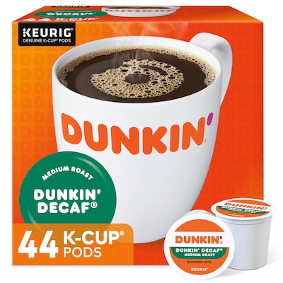 Dunkin Decaf Coffee Keurig® K-Cup® Pods, Medium Roast, 44/Box (373149)