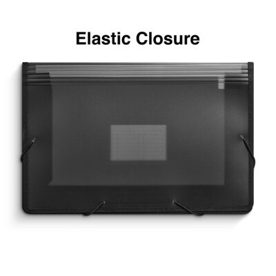 TRU RED 3.5" Expanding Wallet, Elastic Closure, Legal Size, Black (TR10761)