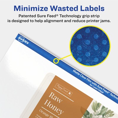 Avery Laser/Inkjet Rectangle Multipurpose Labels, 2-1/2" x 4", Clear, 150/Box (94245)