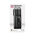 TRU RED™ Retractable Quick Dry Gel Pens, Medium Point, 0.7mm, Black, 5/Pack (TR54494)