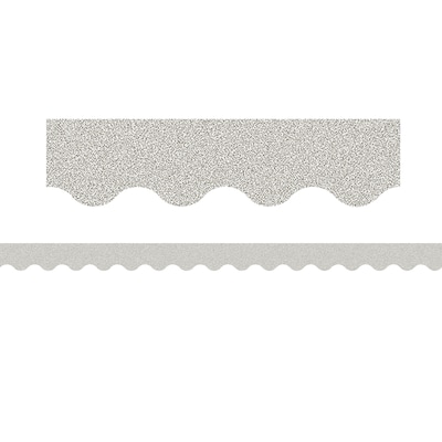 Teacher Created Resources Silver Glitz Scalloped Border Trim, 2.19 x 35 ft., Silver, 3 Packs/Bundle (TCR77017-3)