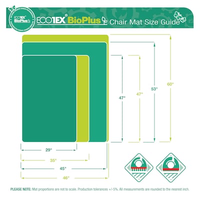 Floortex Ecotex BioPlus Carpet Chair Mat, 29" x 47", Clear Bio Based Polycarbonate (NCCMFLBG0001)