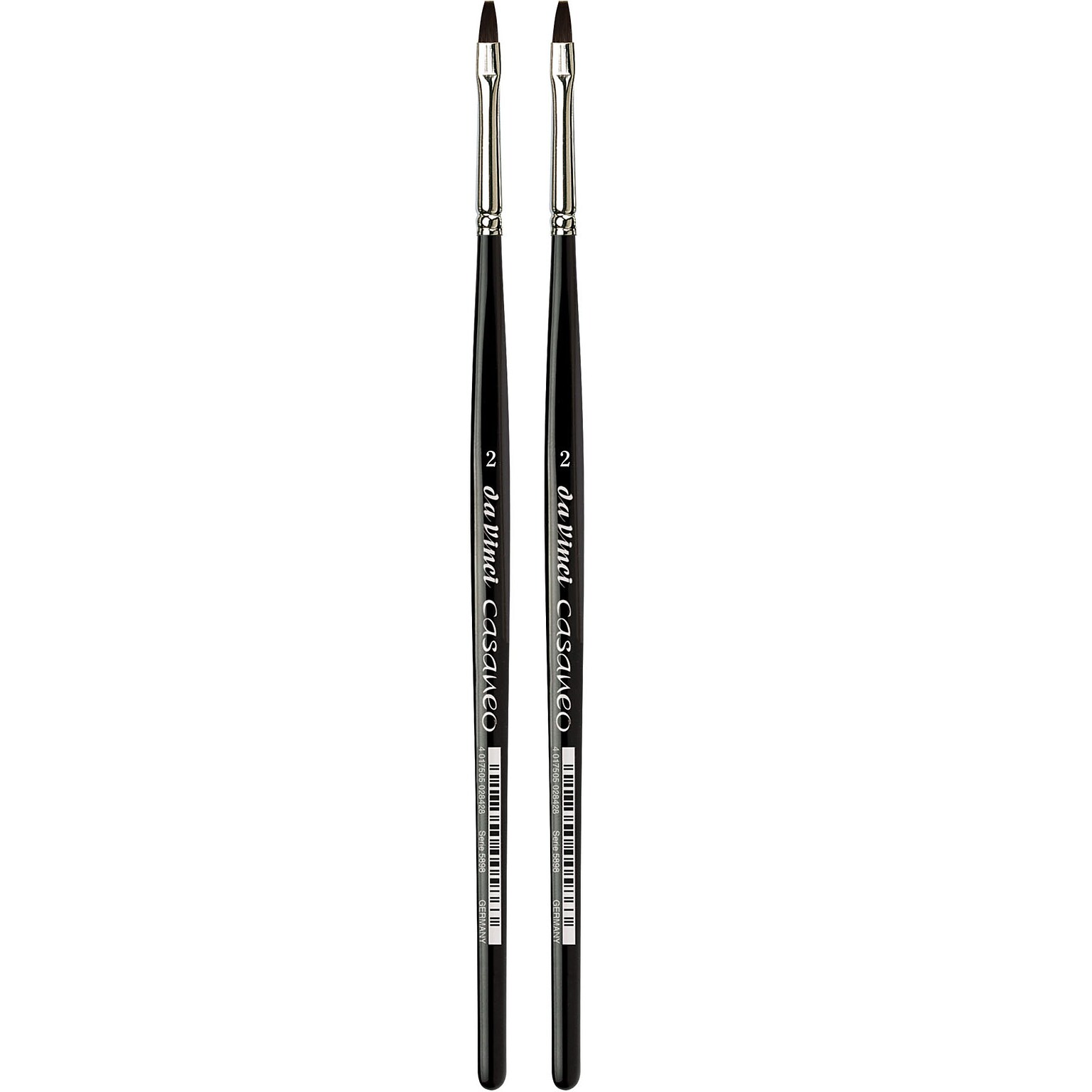 da Vinci CASANEO Mixed Media Synthetic Bristle, Flat Brush, 2/Pack (DVXVA58982-2)