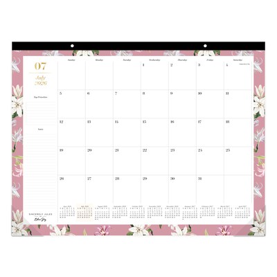 2026-2027 Blue Sky Lilliana Rose 17 x 22 Academic Monthly Wall Calendar, Assorted Colors (159112)