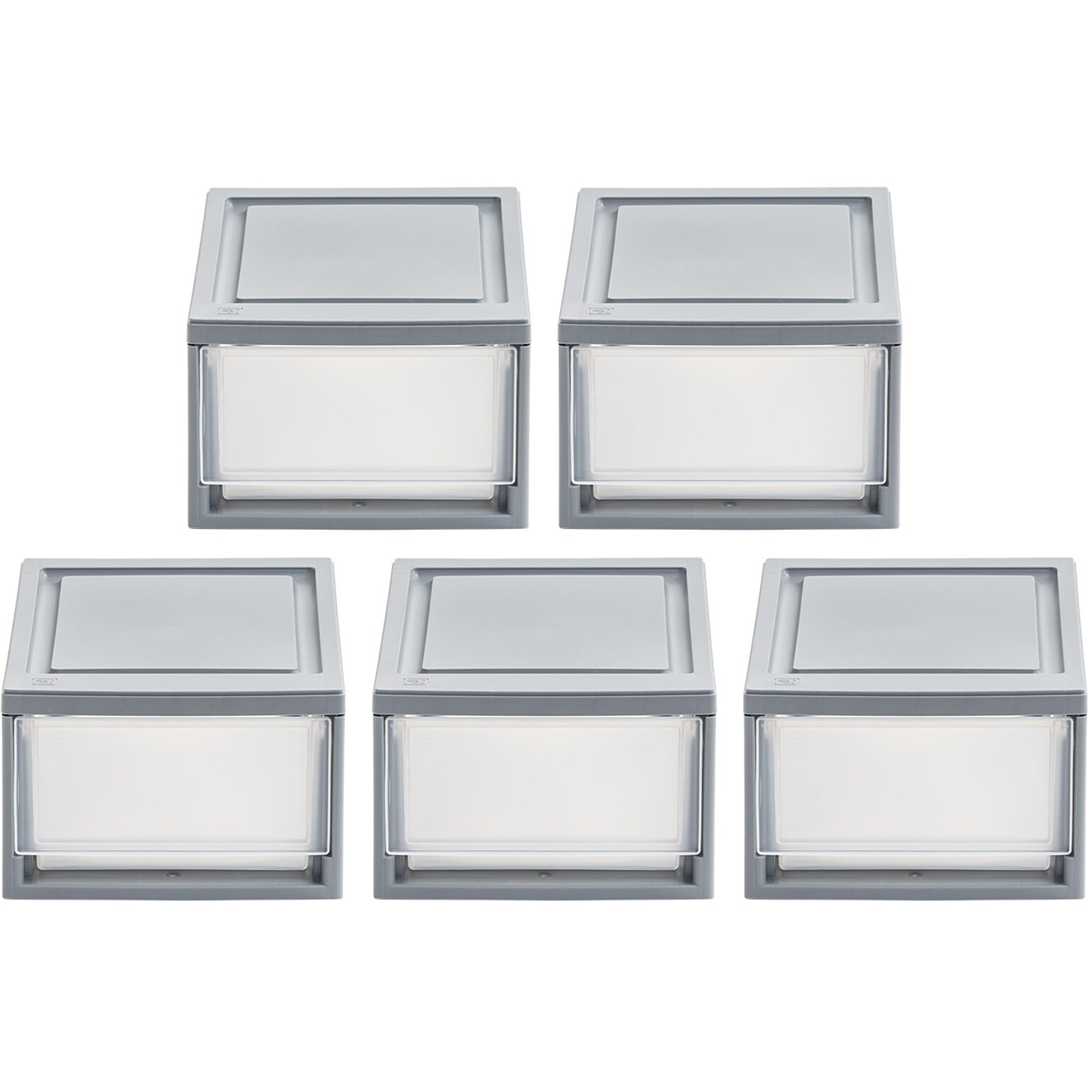 Iris Mini Storage Drawer, Gray/Translucent White, 5/Pack (500160)