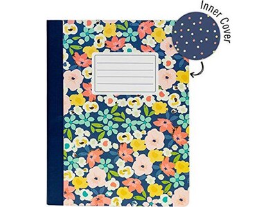 Carpe Diem Floral Love Composition Notebooks, 7.5" x 9.75", College-Ruled, 70 Sheet, Assorted Colors, 3/Pack(9096-CD)