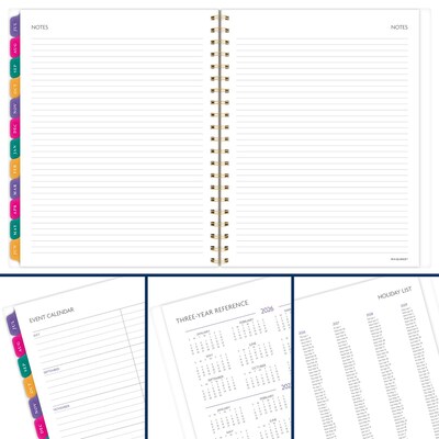 2026-2027 AT-A-GLANCE BADGE Floral 8.5" x 11" Academic Weekly & Monthly Planner, Plastic Cover, Multicolor (1791-905A-27)