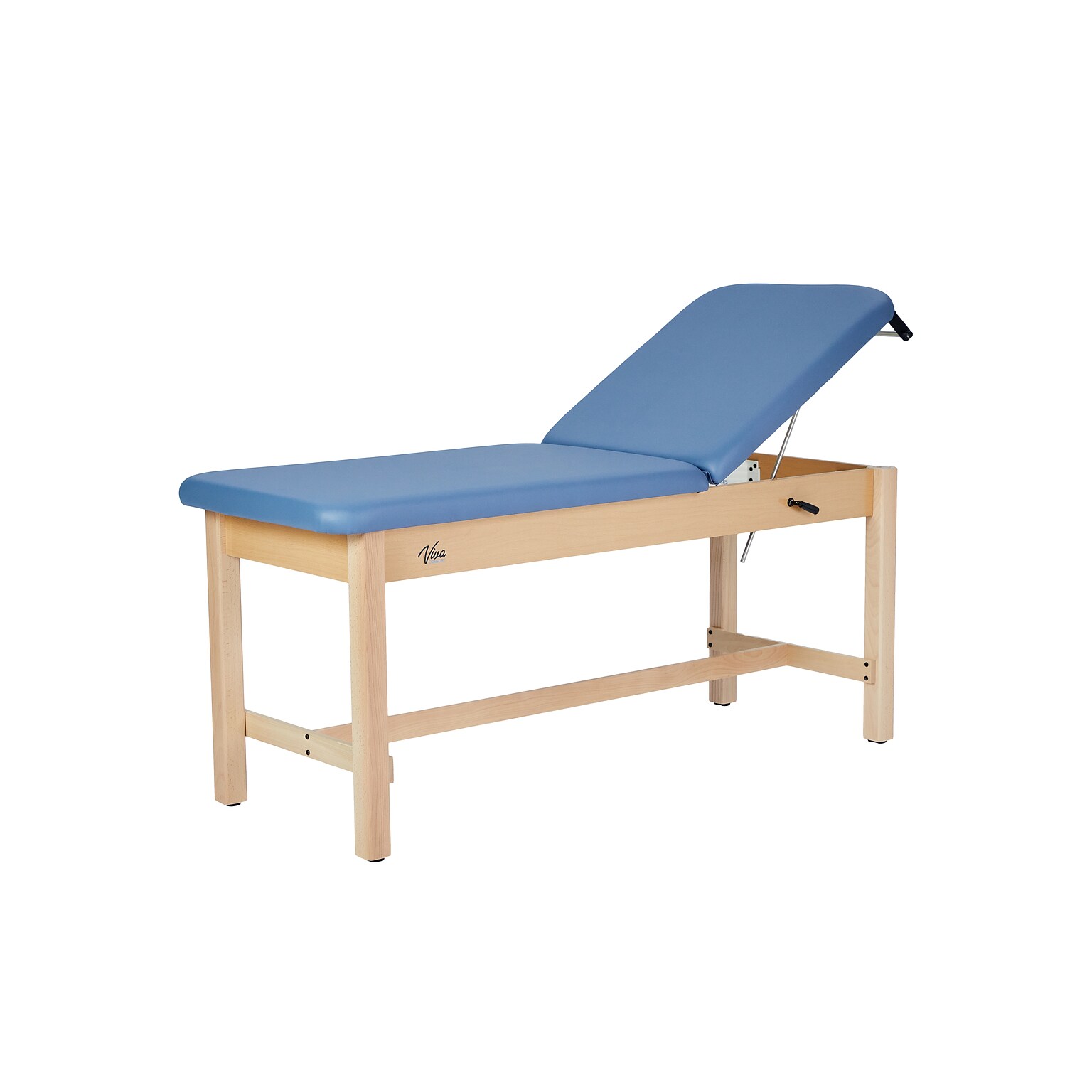 Aristo Wood Physician Exam Table with Adjustable Backrest, Paper Cutter, and Holder, 500lbs. Capacity, Blue (ADI996-HBF-BLU)