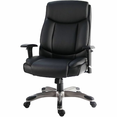 Lorell Sera Leather Swivel Executive Chair, Black (LLR63272)