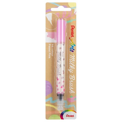 Pentel Milky Brush, Pink Ink, 3/Bundle (PTAXGFHBPPPX-3)