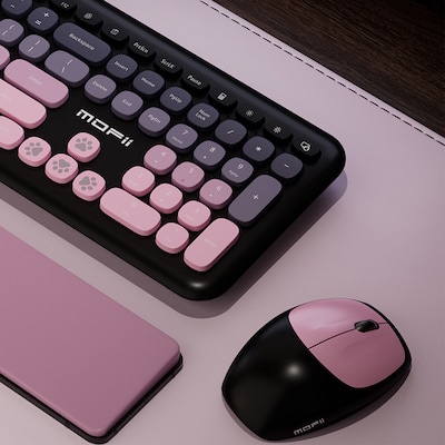 SaharaCase Wireless Keyboard and Mouse Combo, Sakura Pink & Lavender (KB14)