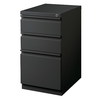Quill Brand® 3-Drawer Vertical File Cabinet, Mobile/Pedestal, Letter, Charcoal, 19.88D (26816D)