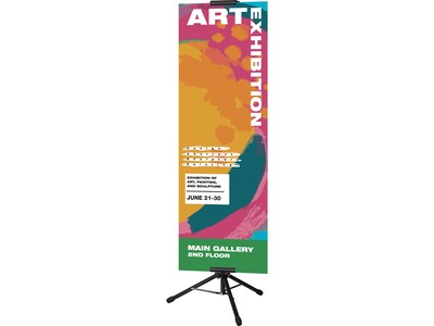Excello Global Products Blank Indoor/Outdoor Floor Sign, 13" x 86", Black (EGP-HD-0523)