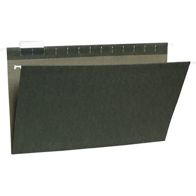 Quill Brand® 100% Recycled 5-Tab Hanging File Folders, Legal Size, Green, 25/Box (7Q5315)