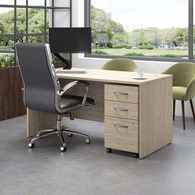 Bush Business Furniture Studio C 60W Office Desk with Drawers, Natural Elm (STC014NESU)