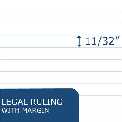 Roaring Spring Paper Products Recycled Legal Pad, 8.5" x 11.75", Legal Ruled, White, 40 Sheets/Pad, 72 Pads/Case (74713CS)