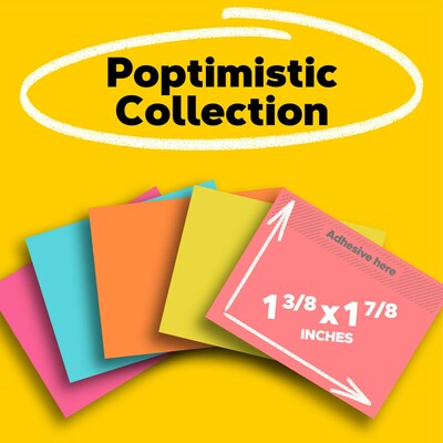Post-it® Notes, 1 3/8 x 1 7/8, Poptimistic Collection, 100 Sheets/Pad, 24 Pads/Pack (653-24ANVAD)