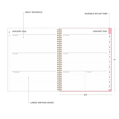 2026 Blue Sky Mimi Pink Frosted 8.5" x 11" Weekly & Monthly Personal Planner (137264-26)