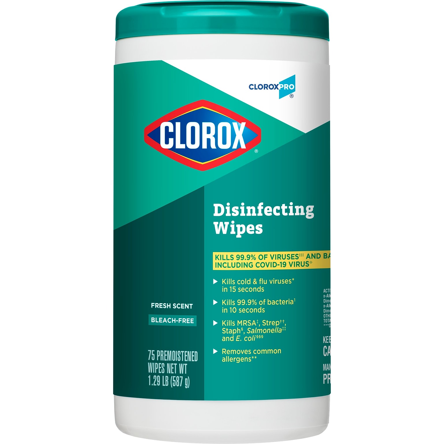 Clorox Commercial Solutions Disinfecting Wipes, Fresh Scent - 75 Wipes (15949)