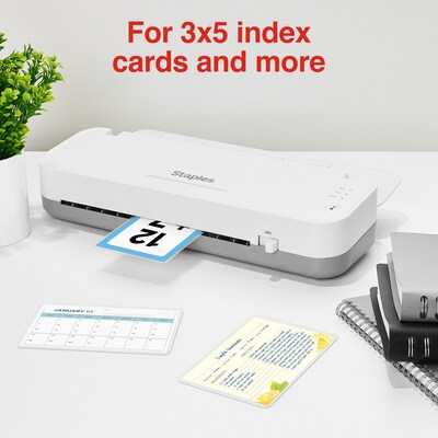 Staples Thermal Laminating Pouches, Index Card, 5 Mil, 25/Pack (5200802/5200805)