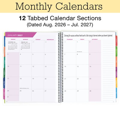 2026-2027 Excello Brands 8.5" x 11" Academic Weekly & Monthly Teacher Planner, Paperboard Cover, Pastel Peacock (TP-AY26-0061)