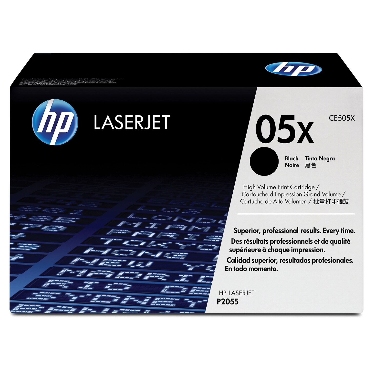HP 05X Black High Yield Toner Cartridge, Print Up to 6500 Pages (CE505X)