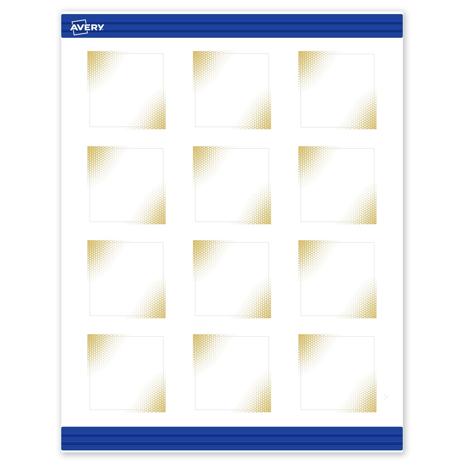 Avery Gold Blush Pattern Matte Blank Card, White, 120/Pack (S00-EWH)