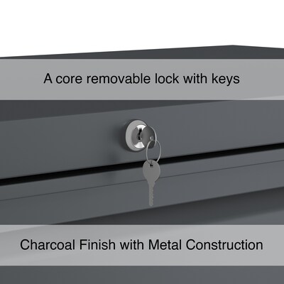 Quill Brand® 3-Drawer Lateral File Cabinet, Locking, Letter/Legal, Charcoal, 42"W (26824D)