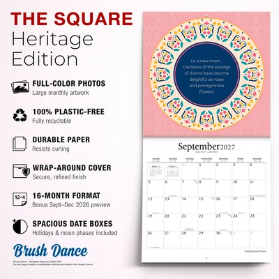 2027 BrownTrout Enlightened Rumi 12" x 12" Monthly Wall Calendar (9798330713967)