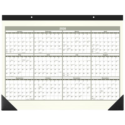 2027 AT-A-GLANCE Recycled 21.75" x 17" Monthly Desk Pad Calendar, Green/Black (SK32G-00-27)