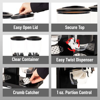 Mind Reader Food Storage Dispenser, Black (CEREALD2-BLK)