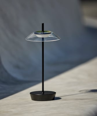 Adesso ADS360 Ako 12"H LED Table Lamp, Black/Clear Acrylic (AD9206-01)