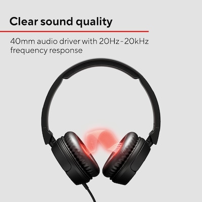 Staples TECH Wired Headphones, Black (ST63352)