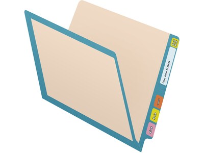 Medical Arts Press Reinforced End Tab File Folder, Straight-Cut, Letter Size, Manila/Blue, 50/Box (S-09473-BLU)