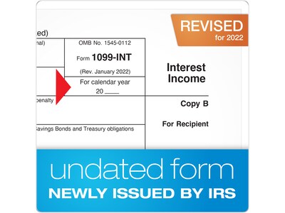 Adams 2022 1099-INT Tax Form, 5-Part, 12/Pack (STAX5INT-22)